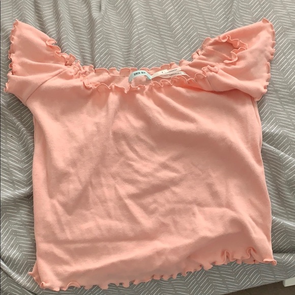 Urban Outfitters | Tops | Light Pink Off The Shoulder Crop Top | Poshmark